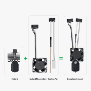 Complete hotend assembly w/ HARDENED steel nozzle .4mm